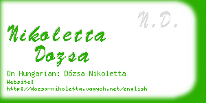 nikoletta dozsa business card