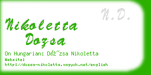 nikoletta dozsa business card